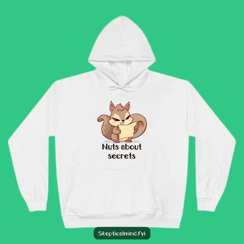 Cozy Funny Squirrel Secrets Hoodie: Mischievous Character Apparel for Warm Giggles