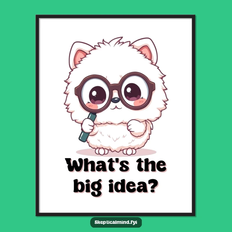 Free Printable Wall Art: Kawaii Animal's Curiosity, Quirky Downloadable Decor