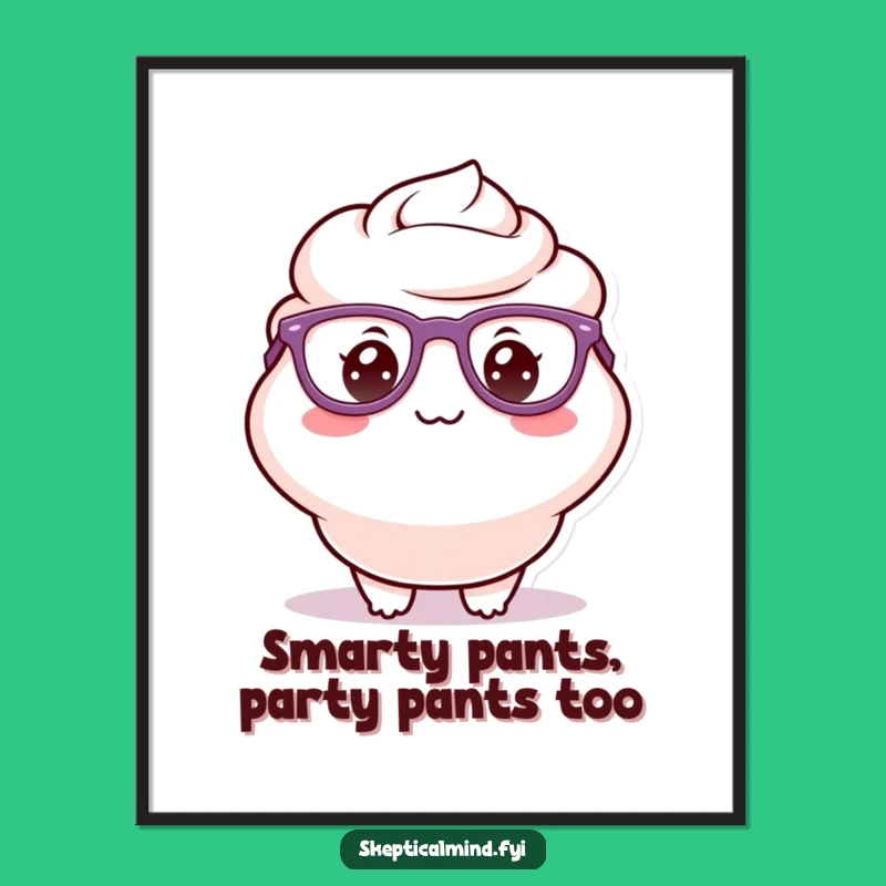 Funny Free Printable Wall Art: Delighted Sour Cream with Glasses, Hilarious Downloadable Decor