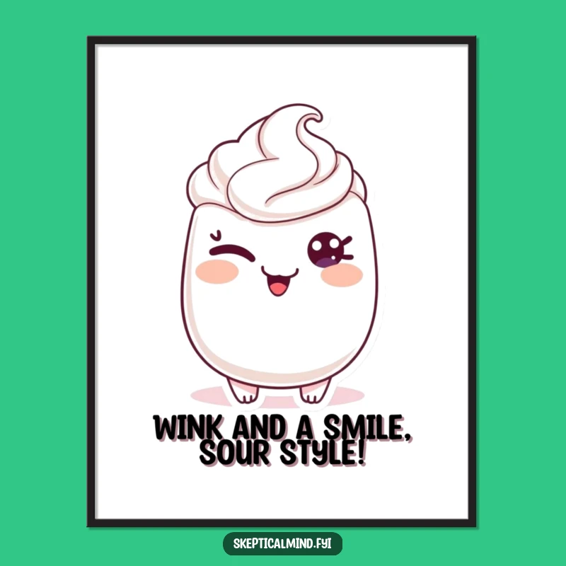 Funny Free Printable Sour Cream Wall Art: Playful Wink Downloadable Decor