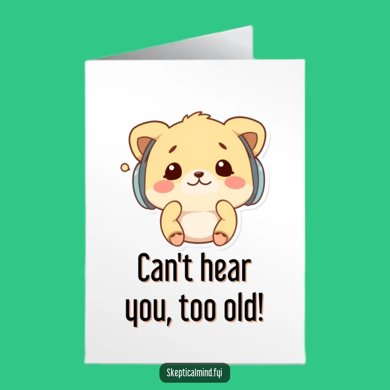 Free Printable Birthday Card: Funny Kawaii Animal Whispers Earmuffs Funny Downloadable Gift