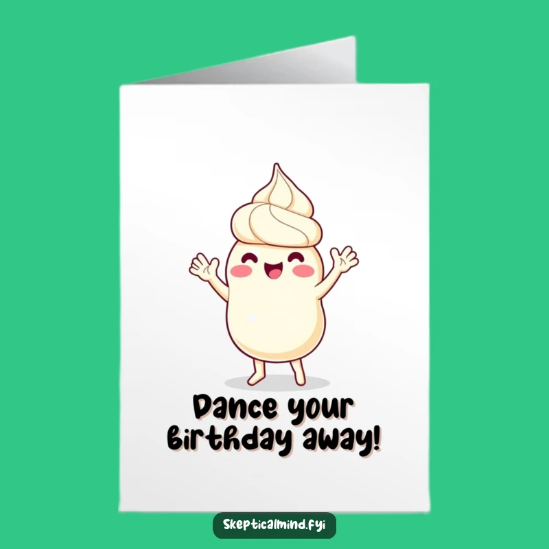 Free Printable Sour Cream Birthday Card: Dancing Joyful Waving Downloadable Humor