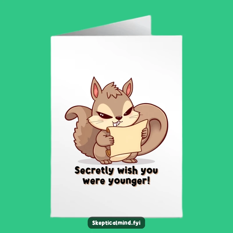 Free Printable Funny Squirrel Birthday Card - Mischievous Secret Keeper Downloadable!