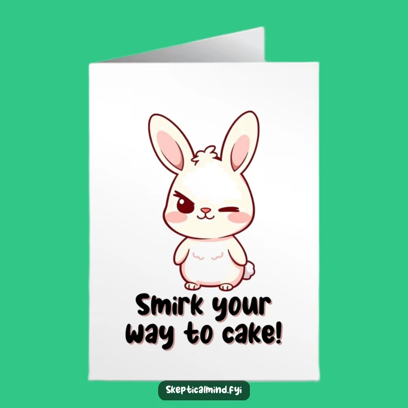 Free Printable Birthday Card: Smirking Bunny - Sassy & Funny Downloadable Gift
