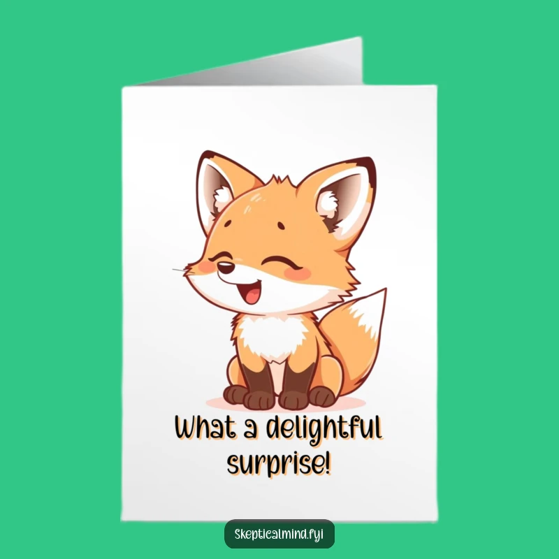 Free Printable Birthday Card: Fox Cub's Delight, Perfect LOL Downloadable Gift!