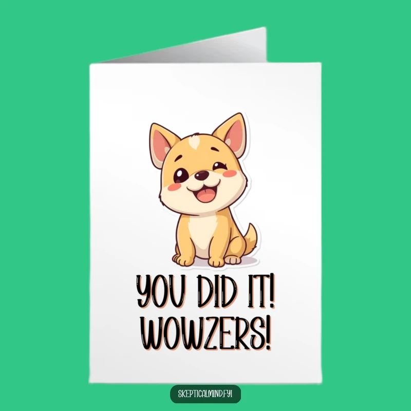Free Printable Congrats Card: Confused Dog Head Tilt - Hilarious Doggo Downloadable Gift