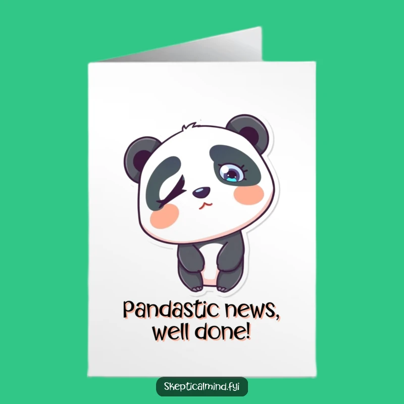 Free Printable Congrats Card: Panda's Puzzled Eyebrow Raise Funny Gift