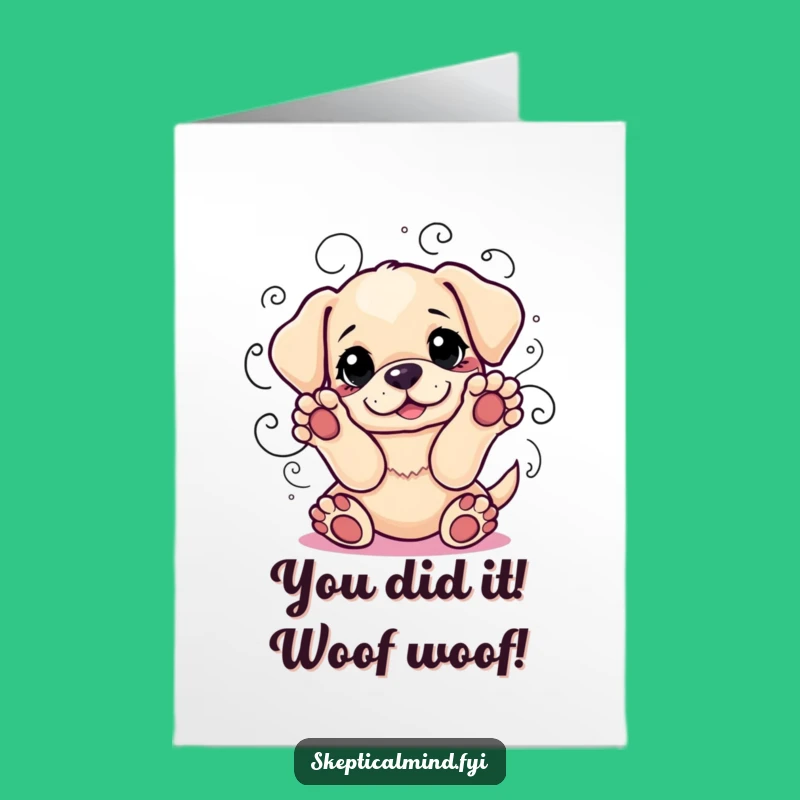 Free Printable Congrats Card: Puppy's Paw-sitive Choice, Hilarious Downloadable Gift