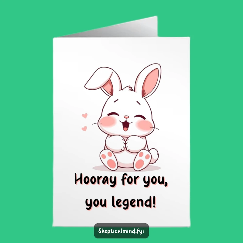 Free Printable Funny Congrats Card: Blushing Bunny Delight, Charming DIY Gift