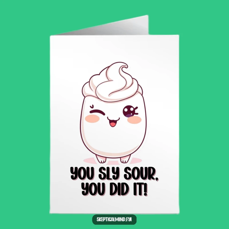 Free Printable Sour Cream Congrats Card: Playful Wink Downloadable Humor