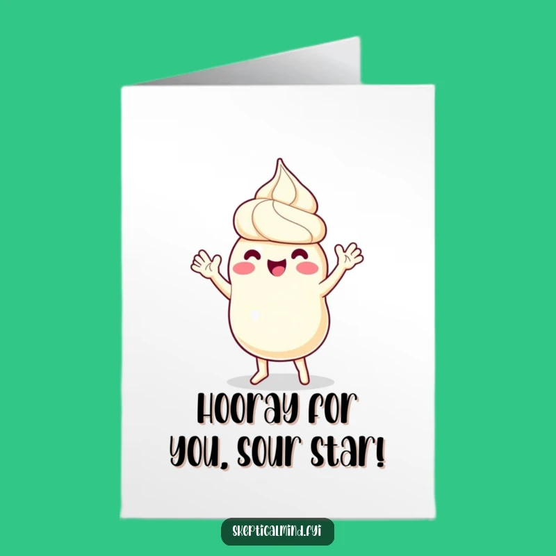 Free Printable Sour Cream Congrats Card: Dancing Joyful Waving Downloadable Humor