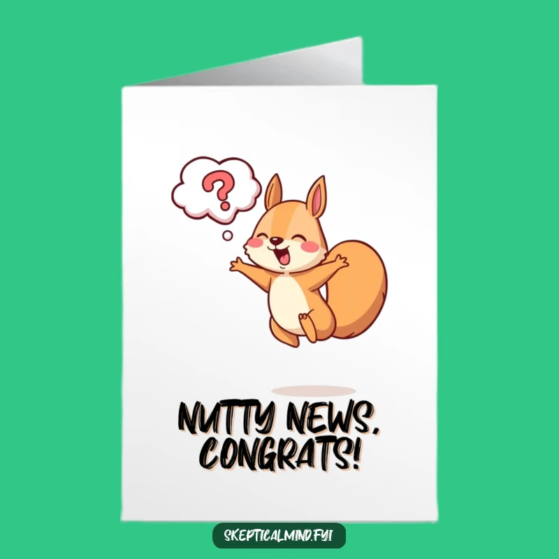 Free Printable Congrats Card: Happy Squirrel Leaping Funny Downloadable Gift