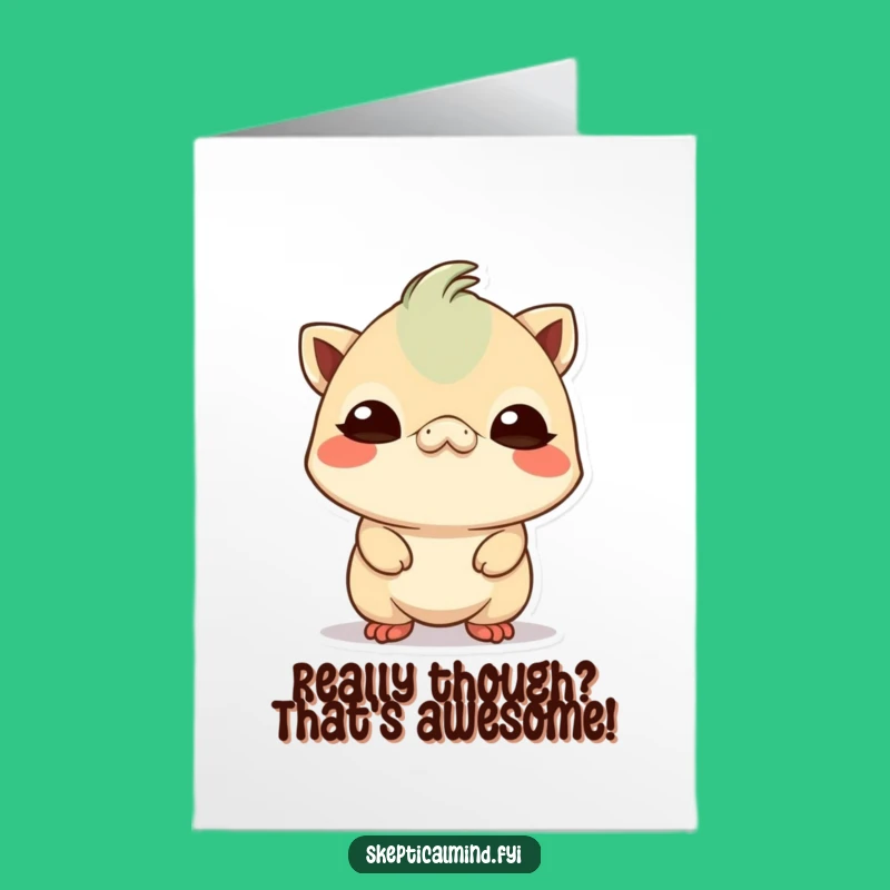 Free Printable Skeptical Kawaii Congrats Card - Humorous Downloadable Gift