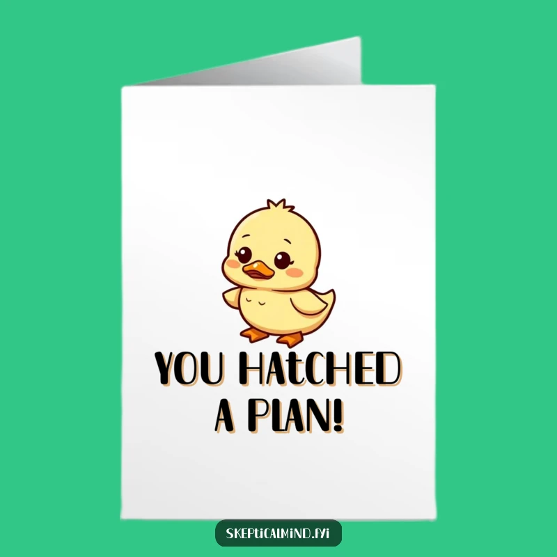 Free Printable Congrats Card: Amused Duckling Waddling - Sweet Downloadable Gift