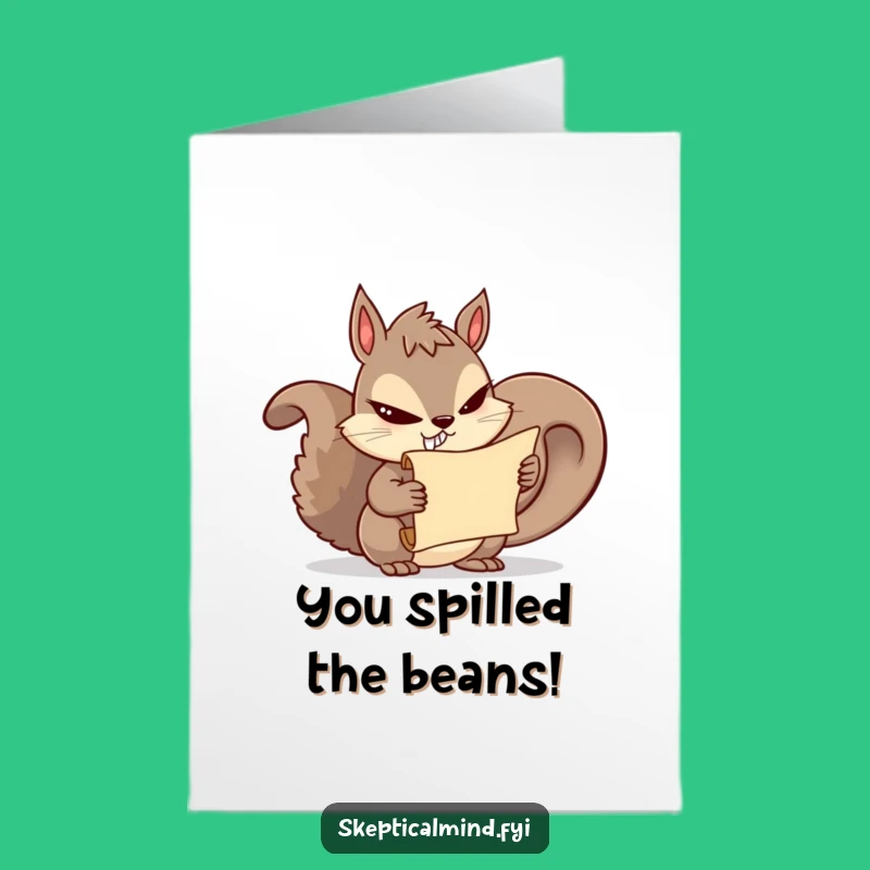 Free Printable Squirrel Congrats Card - Slyly Share Your Excitement Downloadable!