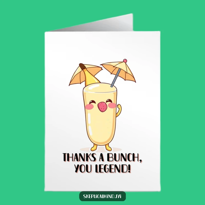 Free Printable Thank You Card: Banana Smoothie Raspberry, Grateful LOLs, Downloadable Gift