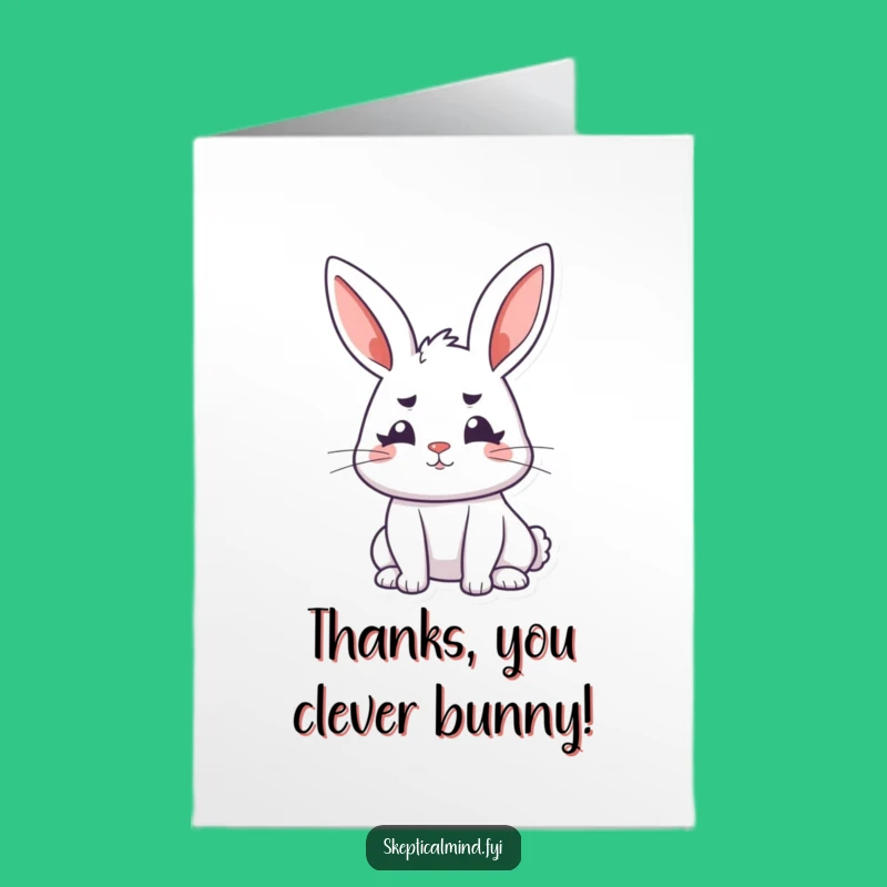 Free Printable Thank You Card: Bunny's Pondering Thanks, Funny Downloadable