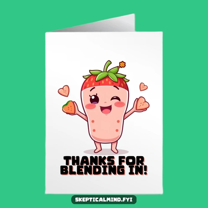 Free Printable Thank You Card: Smoothie Fruit Juggling Downloadable Funny Gift