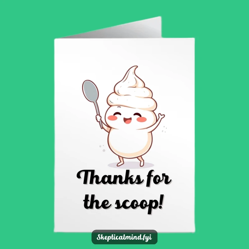 Thank You Free Printable Card: Giggling Sour Cream Expresses Gratitude with a Silly Dance