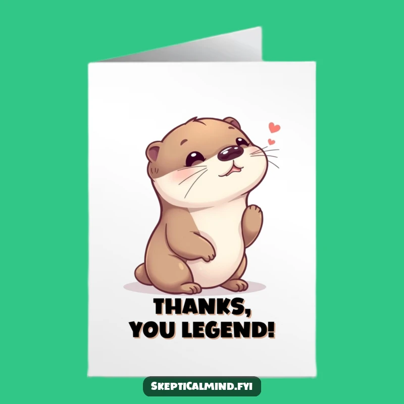 Free Printable Thank You Card: Otter's Sweet Whisper, Funny Downloadable Gift