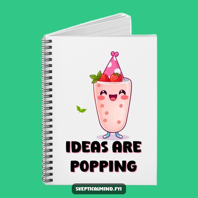 Funny Berry Smoothie Notebook - Party Hat Journal - Festive Gift