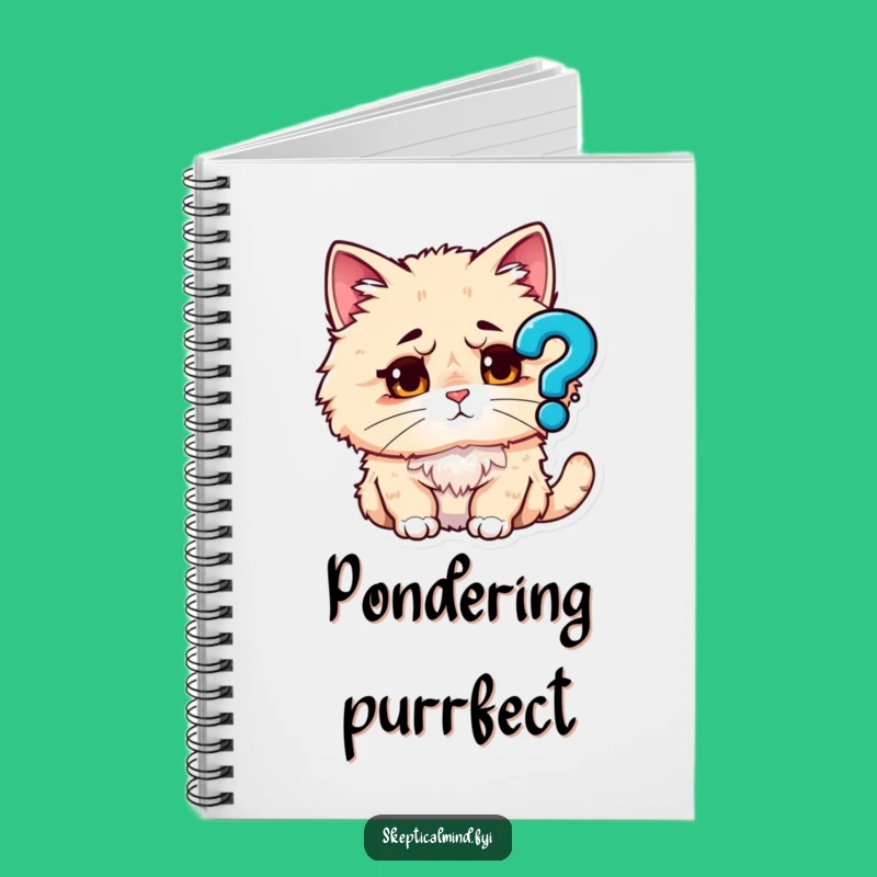 Funny Puzzled Cat Notebook - Jot Down Your Mysteries with Cute Humor