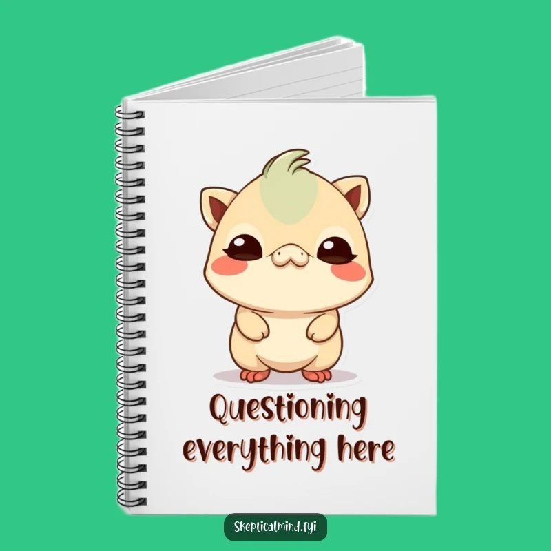 Funny Skeptical Kawaii Creature Notebook: Jot Your Doubts Down Here