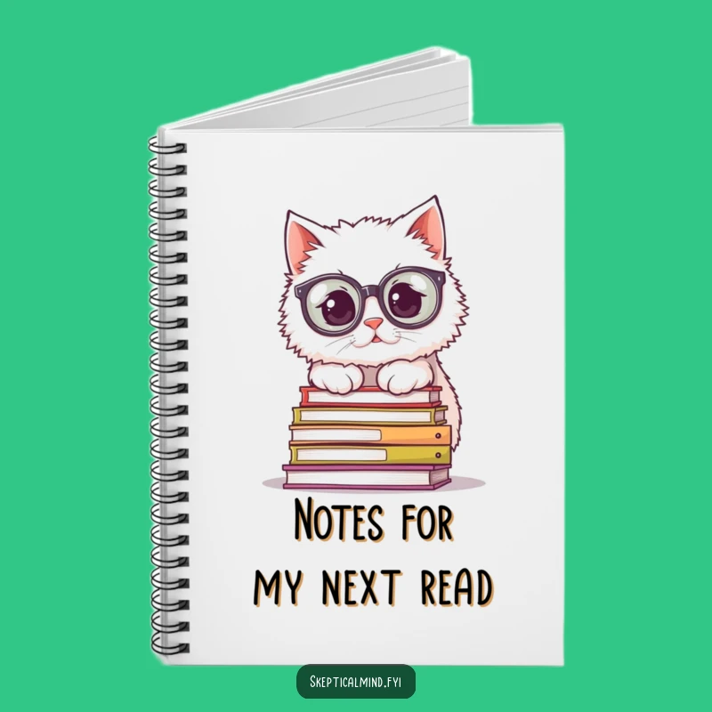 Funny Cat Notebook: Journal with bookish cat and glasses, perfect for notes.