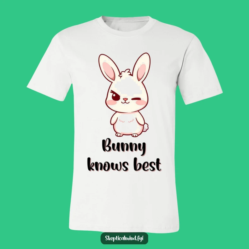 Funny Bunny Eyebrow T-Shirt: Smirking Bunny's Sarcastic Style, Fun Gift