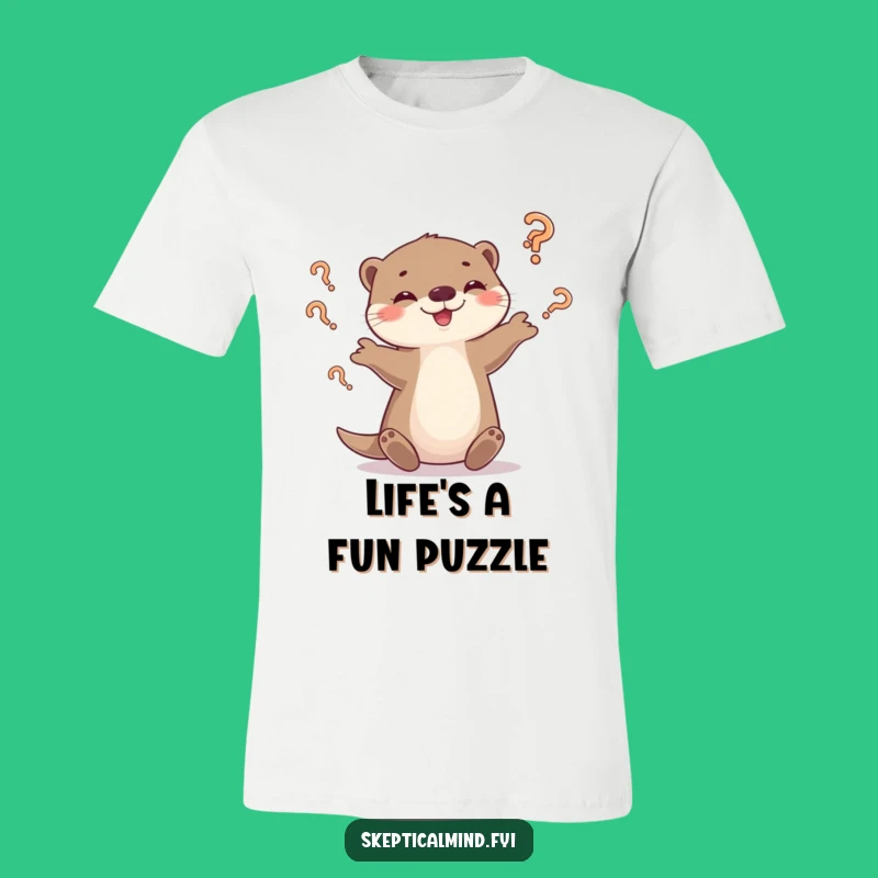 Funny Otter Juggling Questions T-Shirt - Wear your smarts with this funny gift!