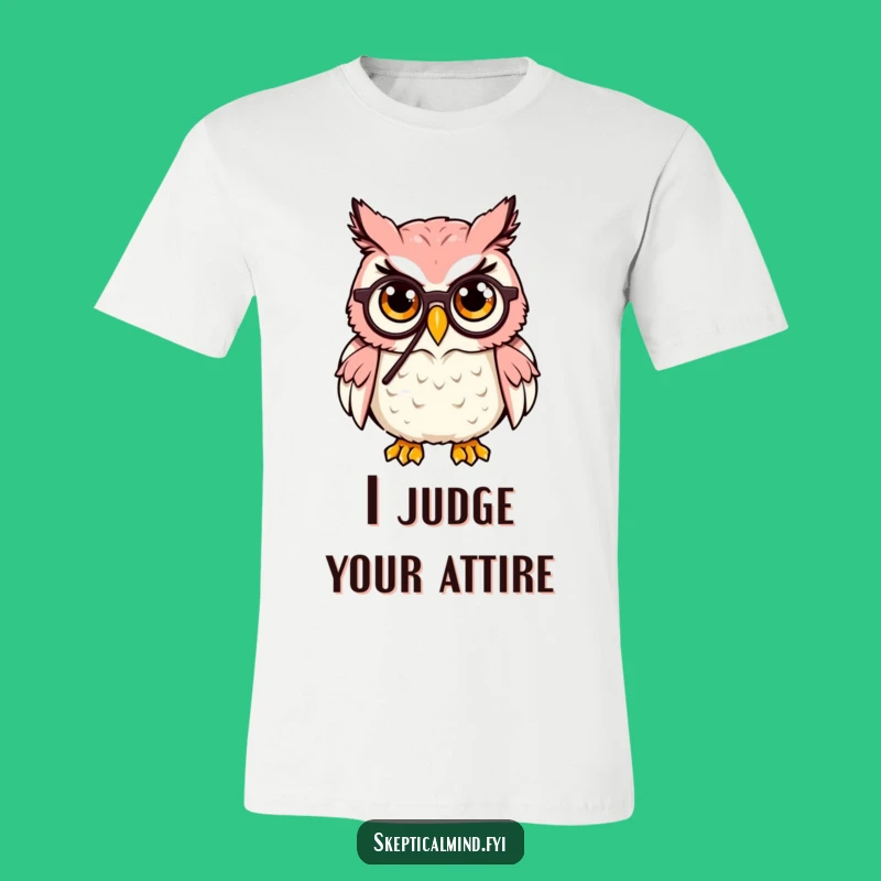 Funny Owl T-Shirt: Monocled Skeptic Tee, Ideal Smart & Funny Gift