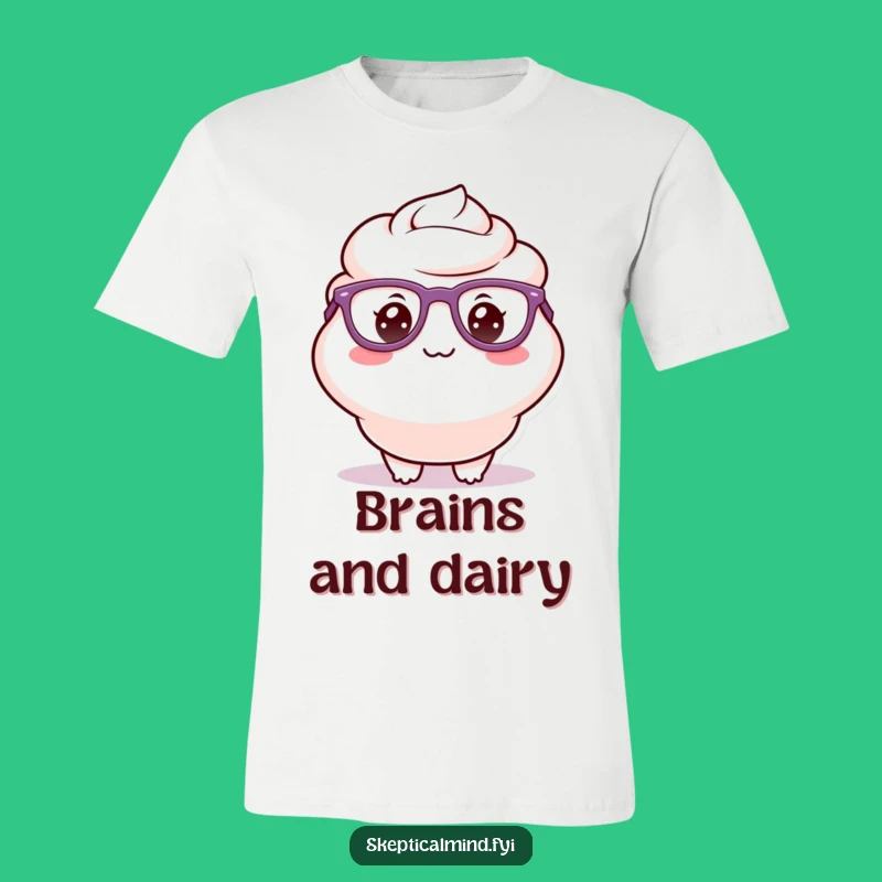Funny Sour Cream Glasses Tee - Delighted Nerd Character Grin Shirt Funny Gift