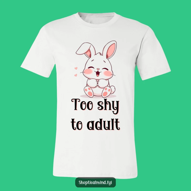 Funny Blushing Bunny T-Shirt: Giggling Cute Graphic Tee, Hilarious Gift for Bunny Lovers