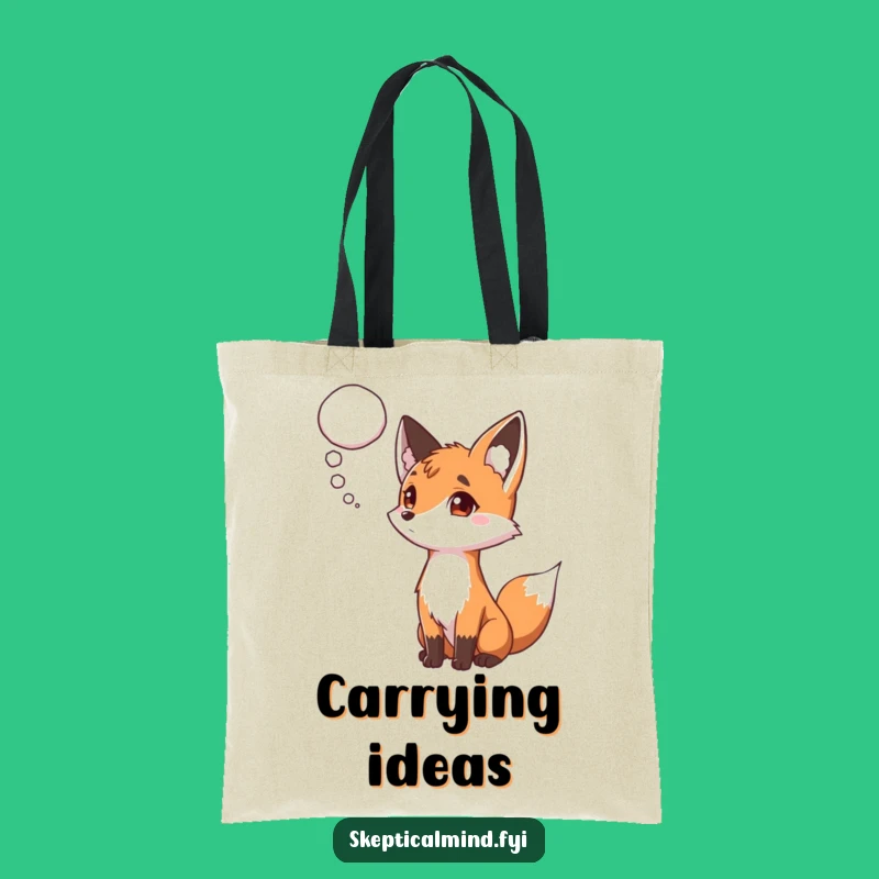 Funny Curious Fox Tote Bag - Carry Your Ideas with Playful Style