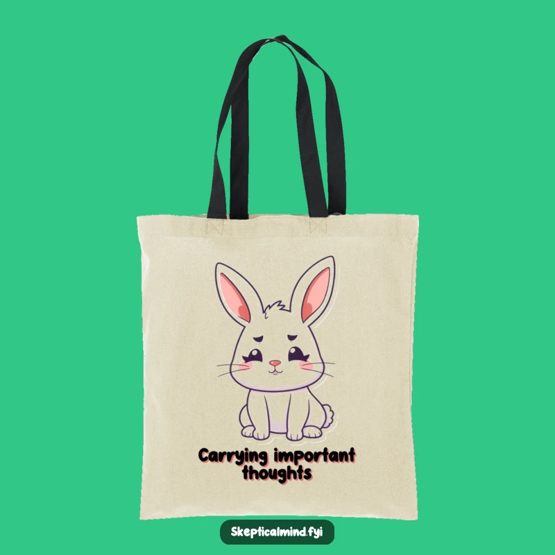 Funny Bunny Question Mark Tote Bag - Carry your thoughts with this funny gift!