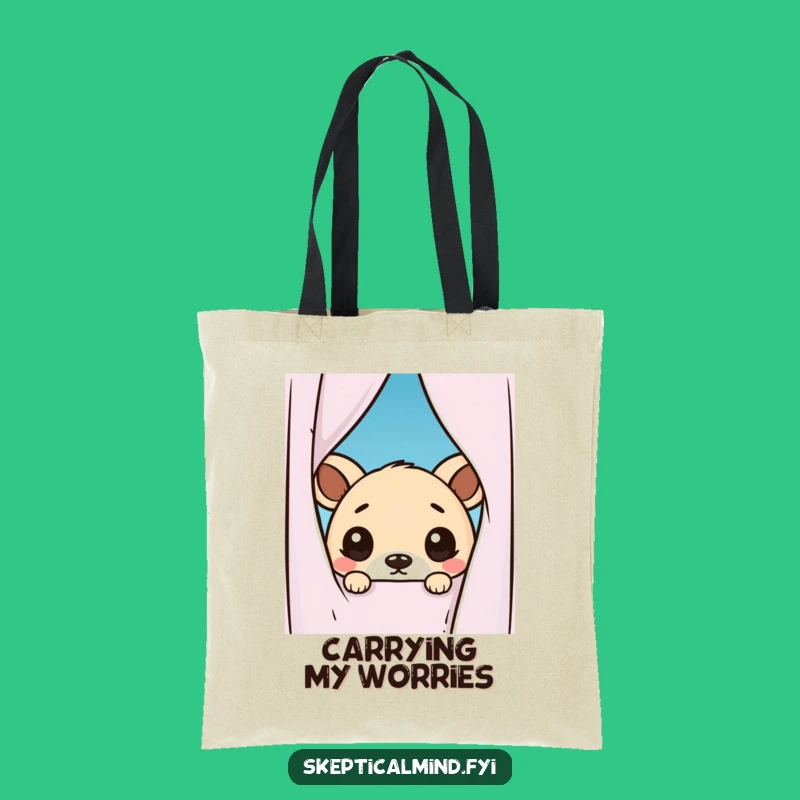 Funny Kawaii Animal Peeking Tote Bag - Carry Your Doubts in Style