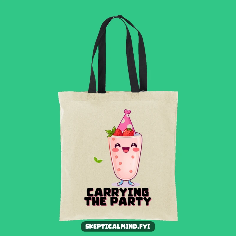 Funny Berry Smoothie Tote Bag - Party Hat Eco Bag - Gift Idea