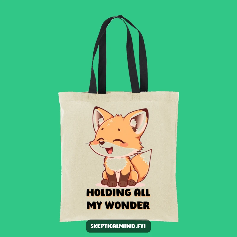 Funny Fox Cub Tote Bag: Giggling Wonder Accessory, Practical & Funny Gift