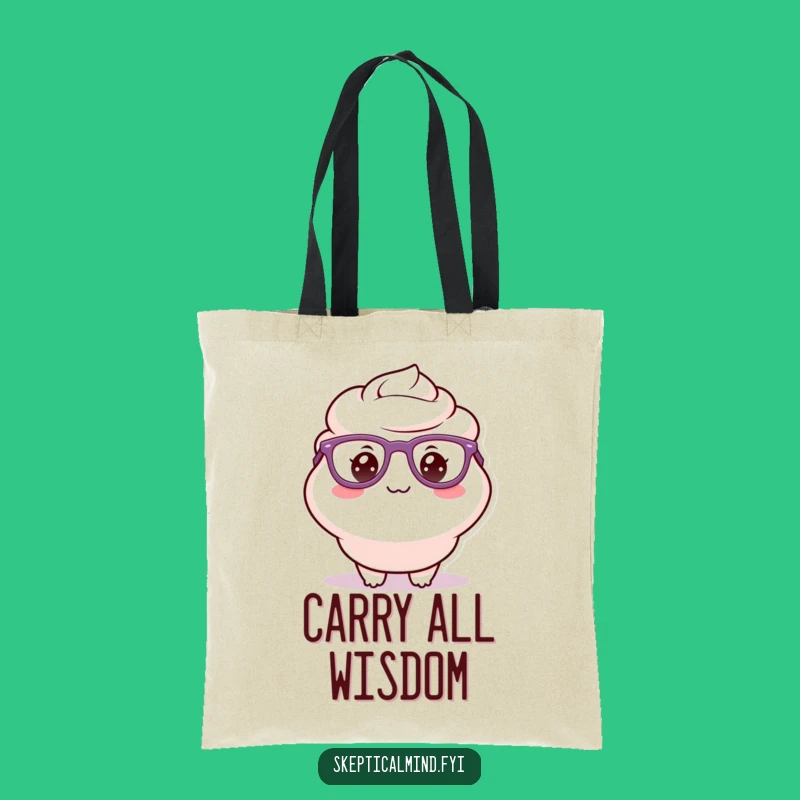 Funny Sour Cream Glasses Tote Bag - Delighted Nerd Carry-All Funny Gift