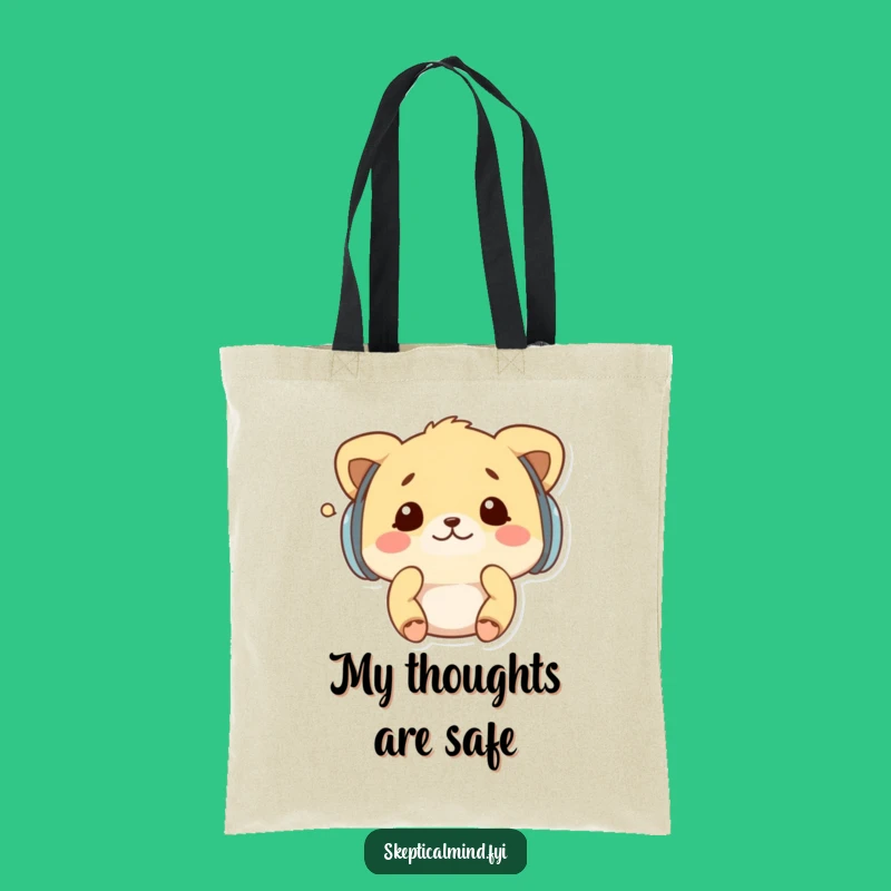 Funny Kawaii Animal Earmuffs Tote Bag - Carry Your Peace, Not the Gossip
