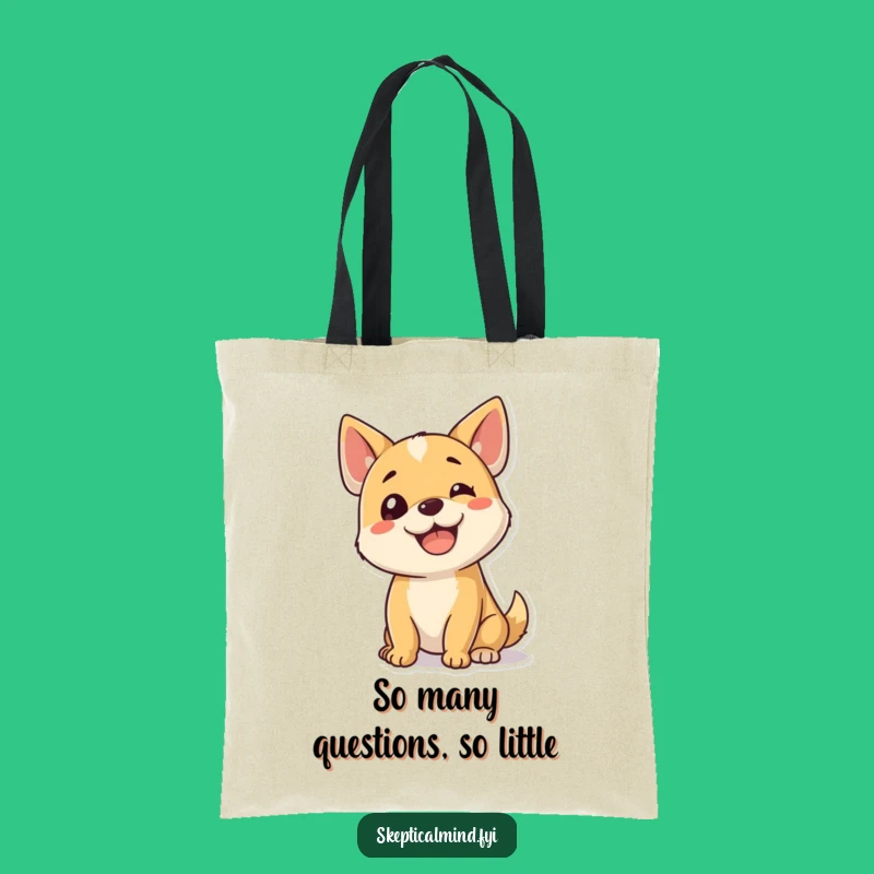 Funny Dog Tote Bag - Adorable Puppy Head Tilt Shopping Bag